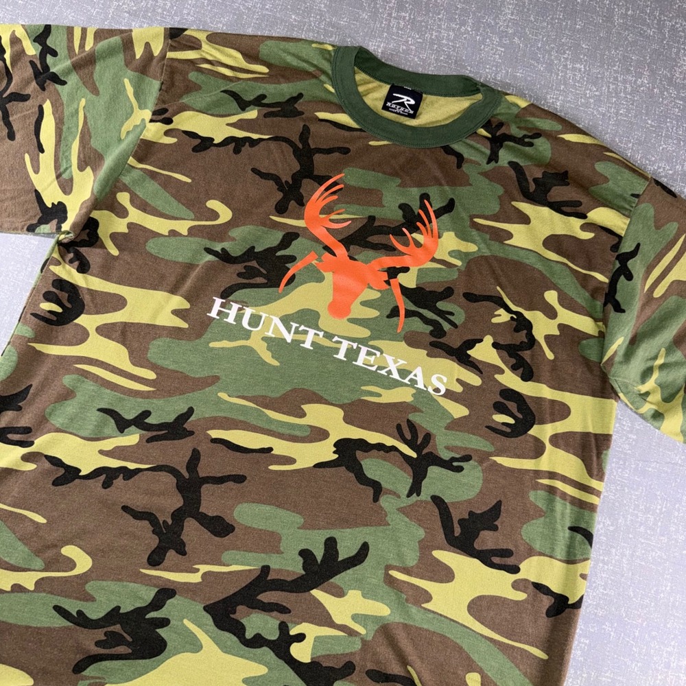 Rothco‎ Mens Hunt Texas Deer Graphic Camo T-Shirt Green 3XL Woodland Hunting
